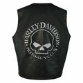 Men's Harley-Davidson Black Reflective Skull Leather Vest