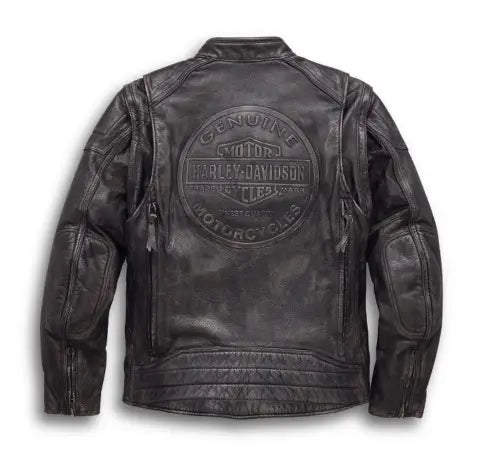 Men's Harley-Davidson Dauntless 2-in-1 Convertible Cowhide Jacket – Back View
