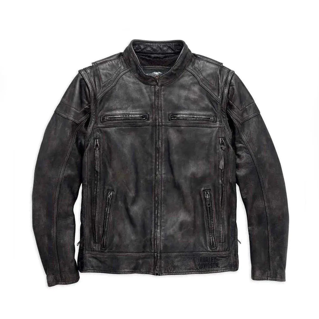 Men's Harley-Davidson Dauntless Convertible Leather Jacket – Front View