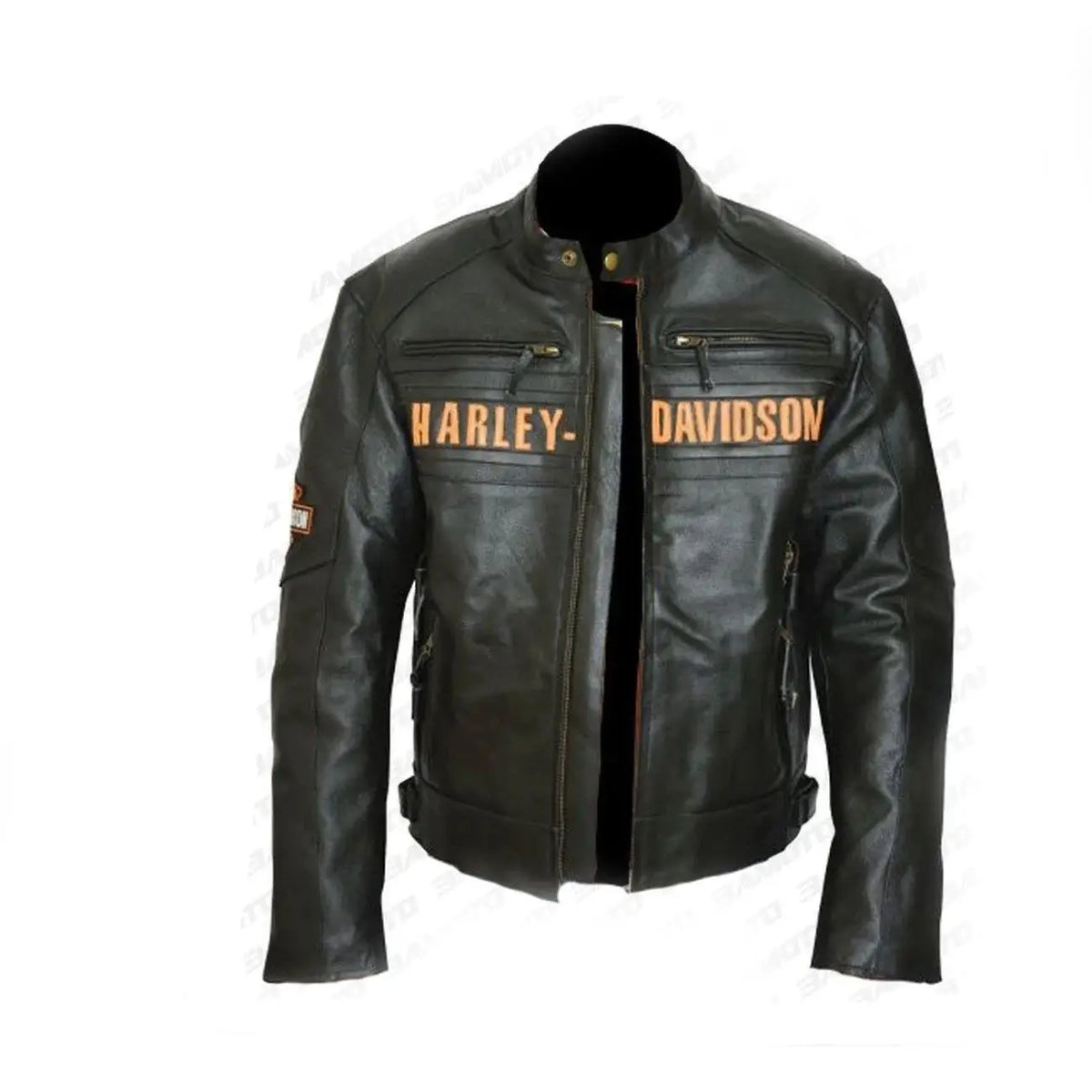 Harley-Davidson Bill Goldberg Black Leather Motorcycle Jacket