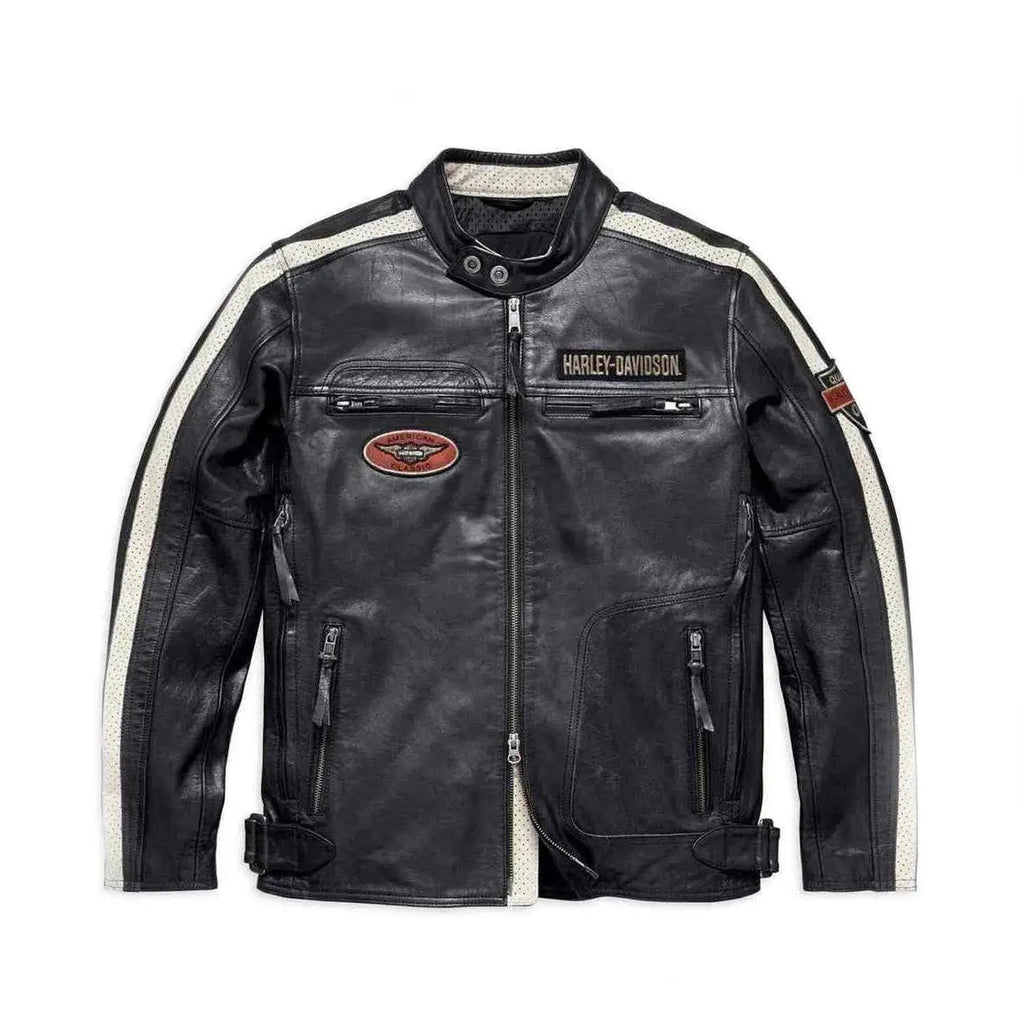 Men's Harley-Davidson Command Mid-Weight Leather Jacket – Front View