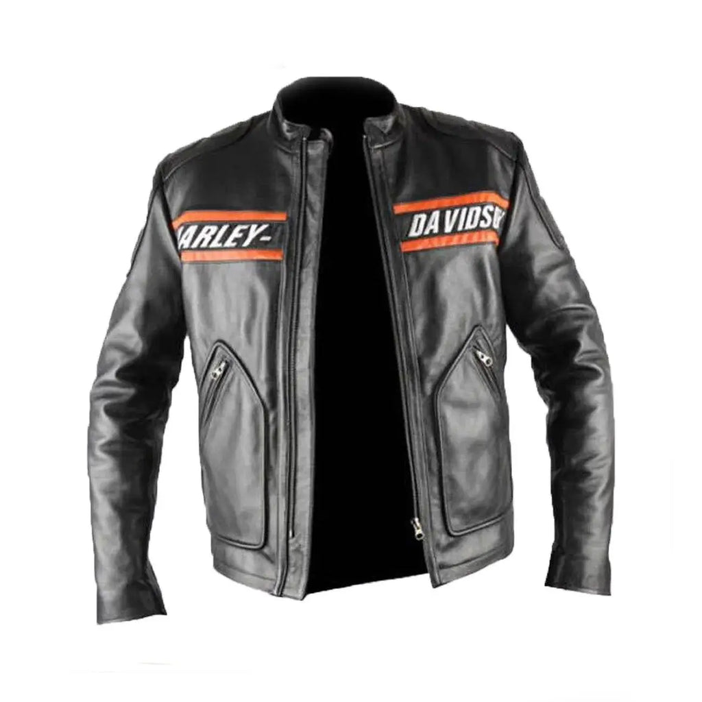 Harley-Davidson WWE Goldberg Leather Biker Jacket – Front View