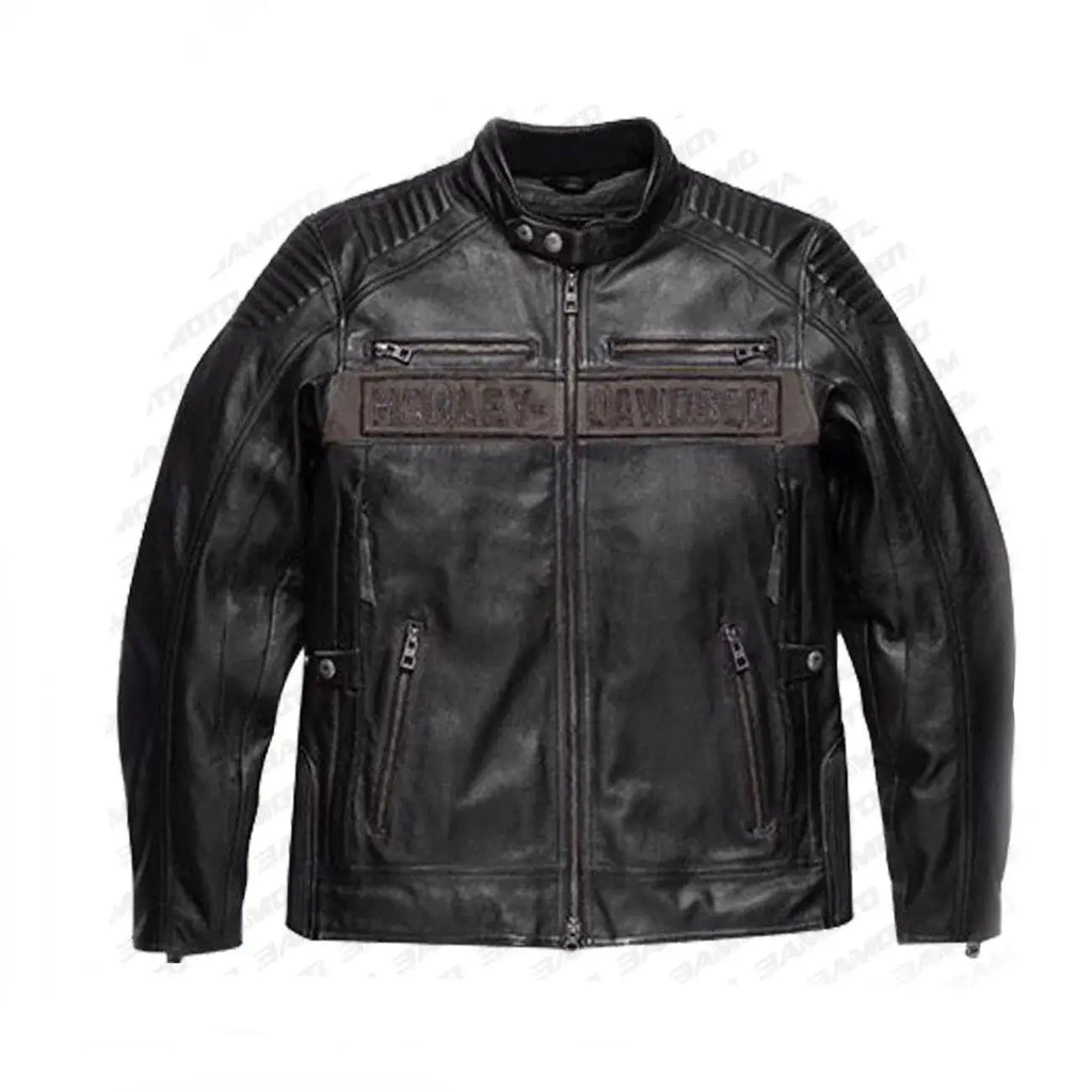 Men's Harley-Davidson Asylum Leather Motorcycle Jacket – Front View