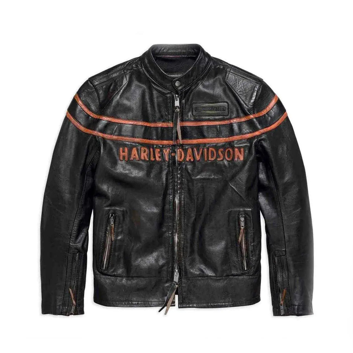 Men's Harley-Davidson Double Ton Slim Fit Leather Jacket – Front View