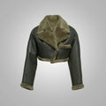 Olive Green Reversible Shearling Jacket
