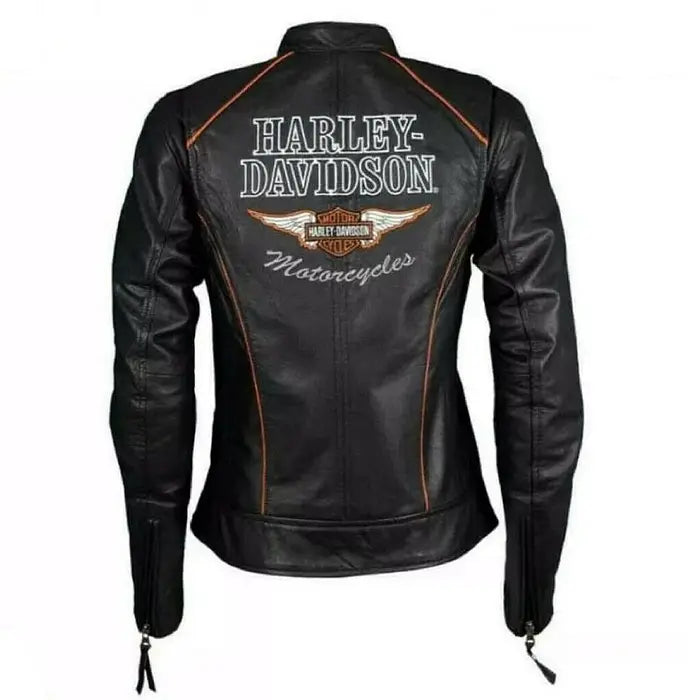 Women's Harley-Davidson Leather Touring Motorcycle Jacket – Back View