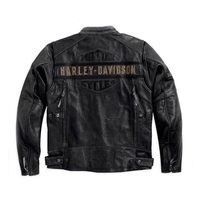 Men's Harley-Davidson Passing Link Triple Vent Leather Jacket – Back View