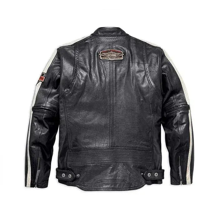 Men's Harley-Davidson Command Mid-Weight Leather Jacket – Back View