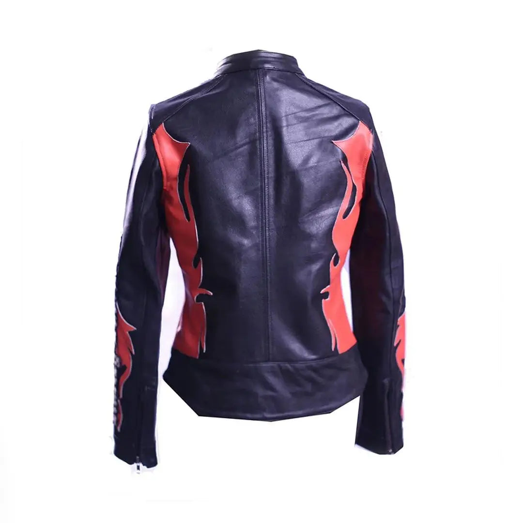 Women's Harley-Davidson Black Leather Jacket with Patch – Back View