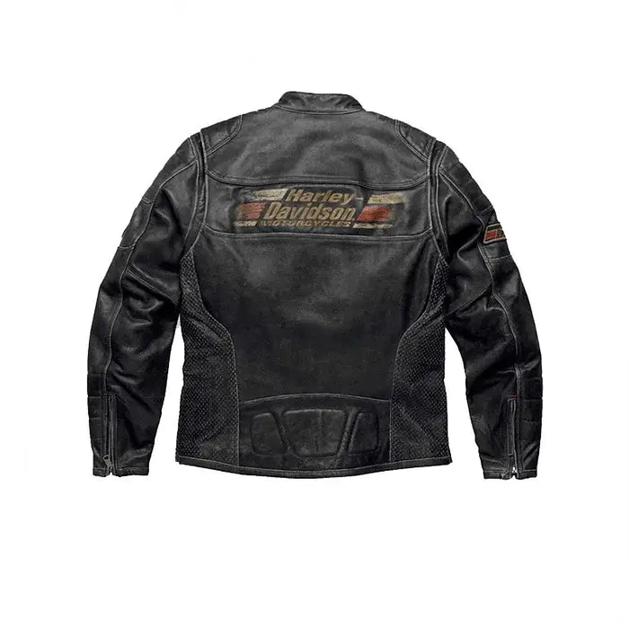 Men's Harley-Davidson Classic Leather Motorcycle Jacket – Back View