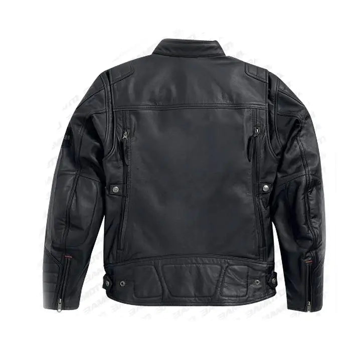Men's Harley-Davidson Exmoor Reflective Wing Leather Jacket – Back View