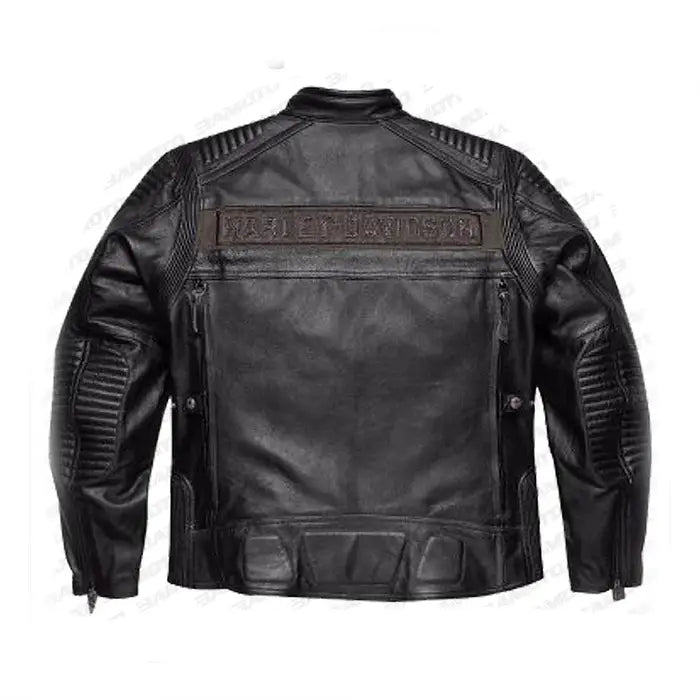 Men's Harley-Davidson Asylum Leather Motorcycle Jacket – Back View