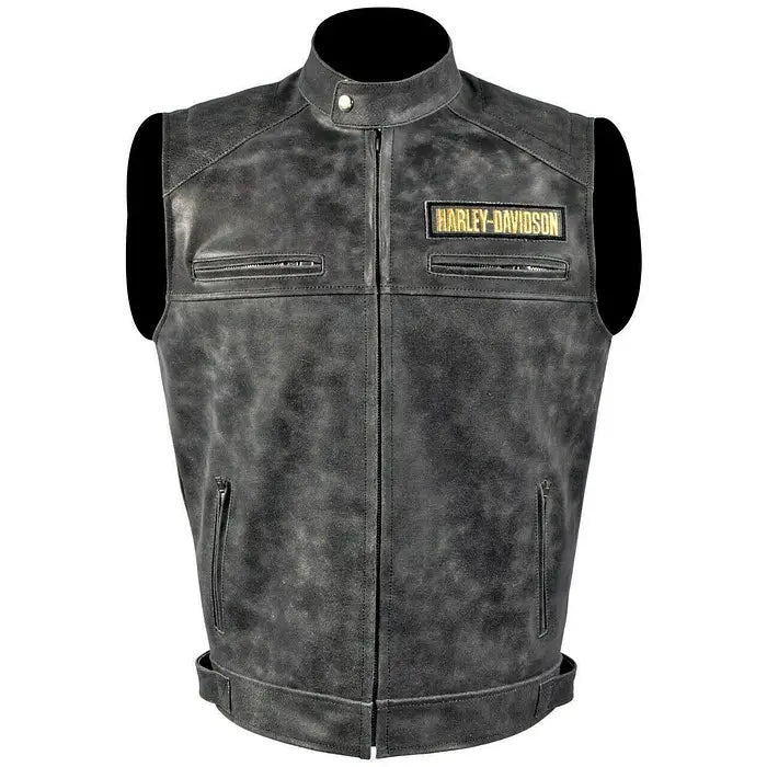 Men's Harley-Davidson Black Leather Motorcycle Vest
