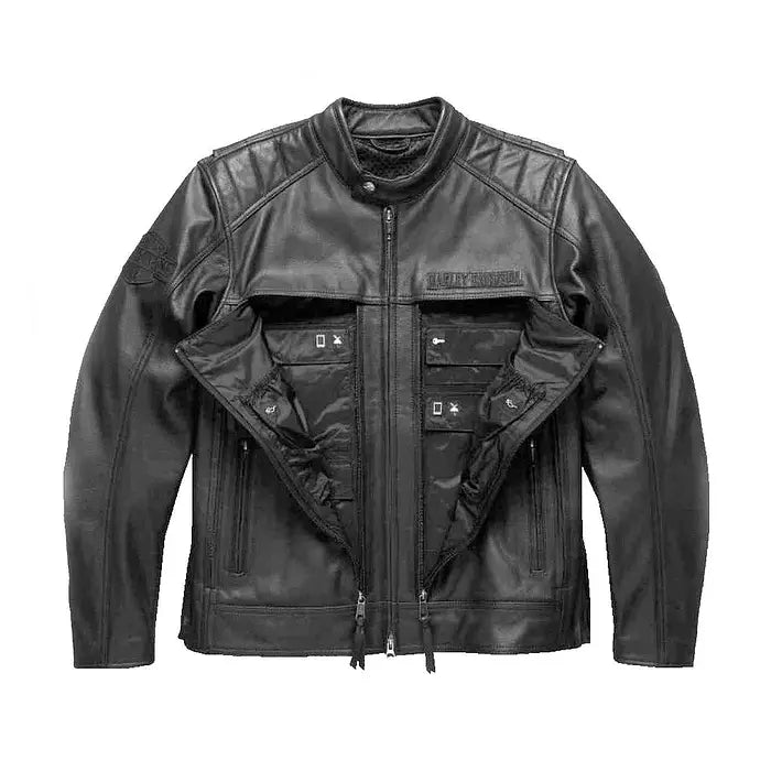 Men's Harley-Davidson Synthesis Pocket System Leather Jacket – Front View 2