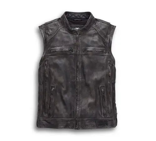 Men's Harley-Davidson Dauntless 2-in-1 Convertible Cowhide Jacket – Front View