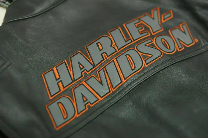 Men's Harley-Davidson Screaming Eagle Black Leather Jacket – Logo Detail