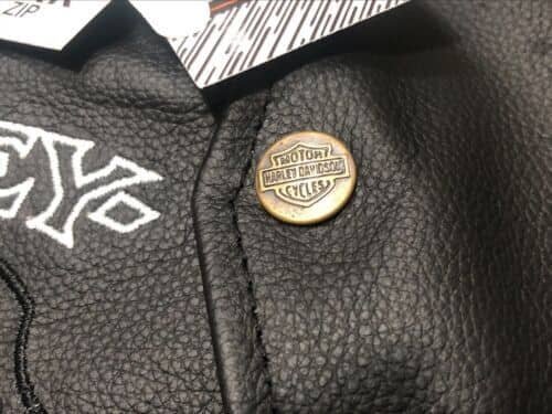 Men's Harley-Davidson Black Reflective Skull Leather Vest – Front View