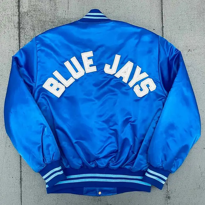 Toronto Blue Jays 90s Vintage Starter Satin Bomber Jacket – Back View