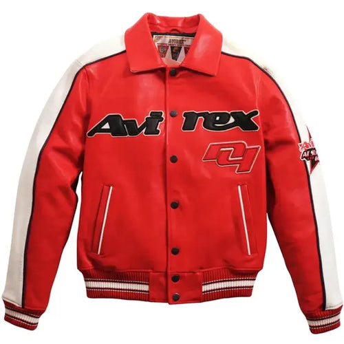 Avirex Stars & Stripes Red Leather Jacket
