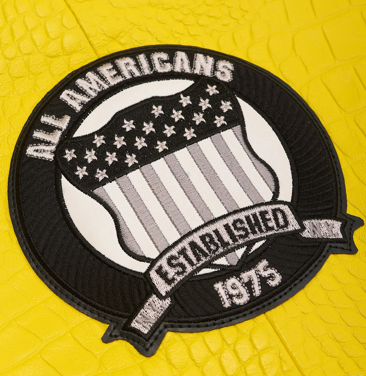 Men's Avirex Limited Edition Yellow Crocodile Leather Jacket – Logo Detail
