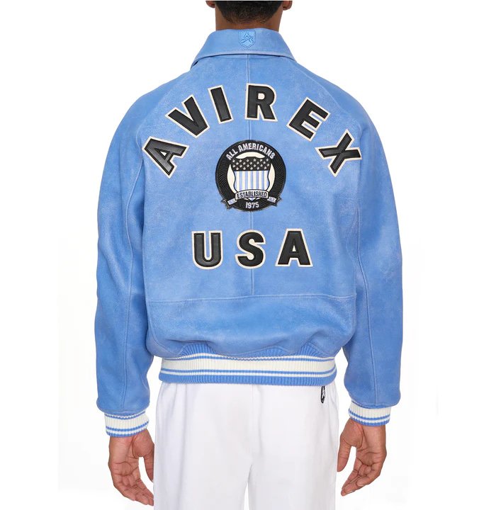 Avirex Vintage Denim Icon Leather Jacket – Back View