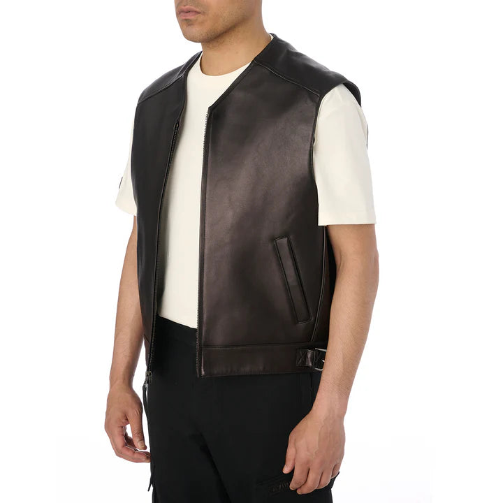 Men's Avirex Rides Leather Vest – Side View