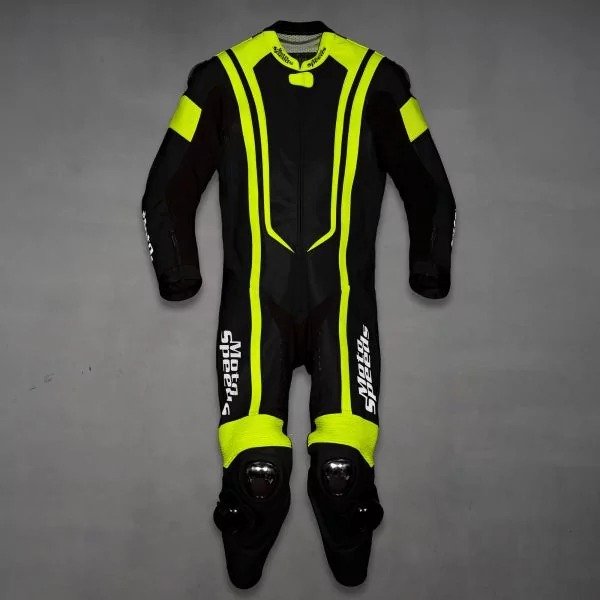 Alpha Neon Leather Motorcycle Racing Suit – Alternate View