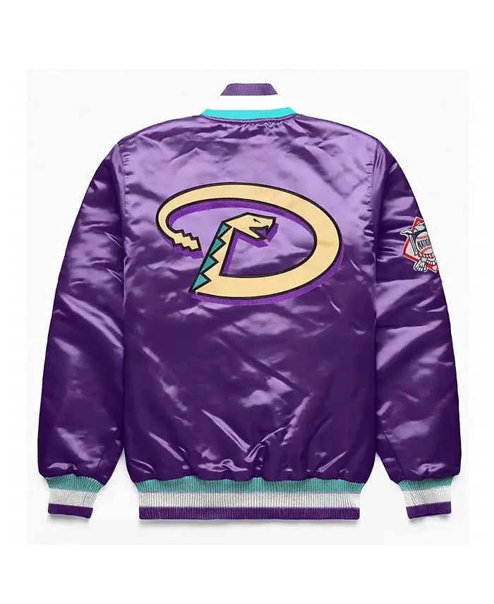 Arizona Diamondbacks Purple Satin Jacket – Back View