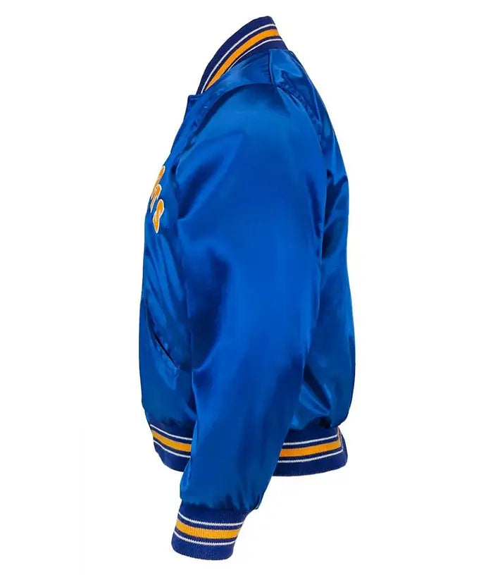 Seattle Mariners 1982 Blue Satin Bomber Jacket – Front View
