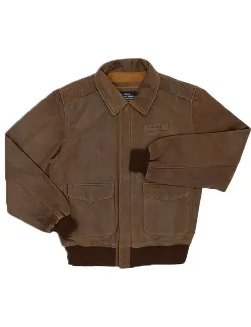 Avirex Brown Leather Bomber Jacket