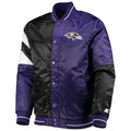Men's Baltimore Ravens Purple and Black Starter Satin Varsity Jacket