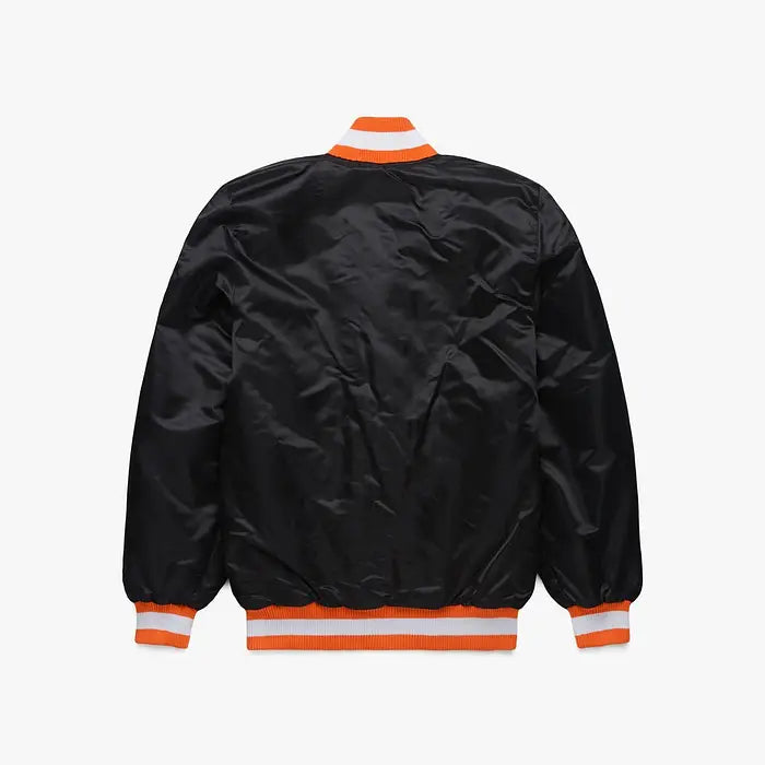 Cincinnati Bengals Blackout HOMAGE x Starter Satin Jacket – Back View