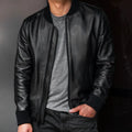 Men's Classic Black Lightweight Bomber Jacket