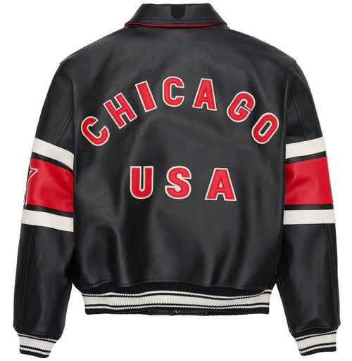 Avirex Chicago Leather Bomber Jacket – Back View