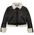 Women's Avirex Cropped Shearling Leather Aviator Jacket