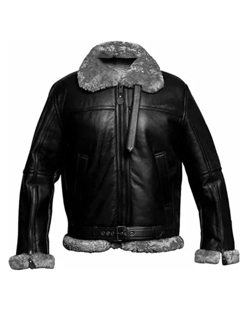 Men's Carl RAF Aviator SF Black Bomber Jacket