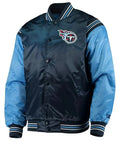 Tennessee Titans Navy and Light Blue Enforcer Satin Jacket