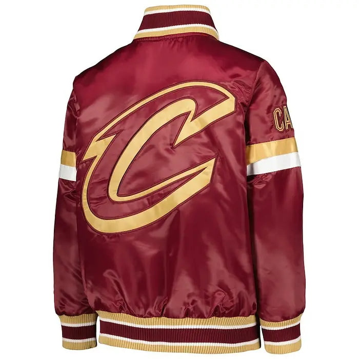Cleveland Cavaliers Starter Home Game Satin Varsity Jacket – Back View