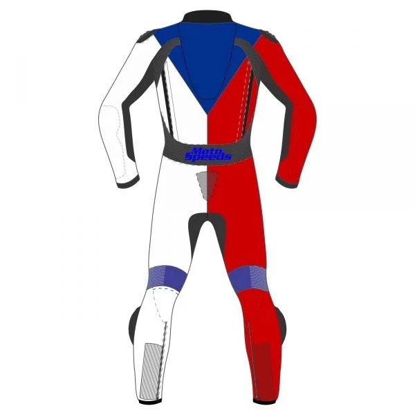 Czech Flag Custom One-Piece Motorcycle Suit – Alternate View