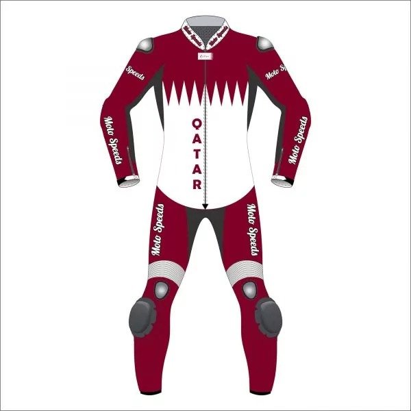 Qatar Flag Custom Leather Motorcycle Suit