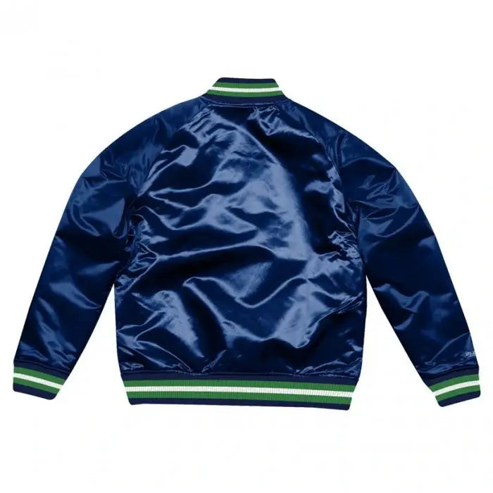 Dallas Mavericks Mitchell & Ness Lightweight Satin Jacket – Back View
