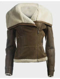 Women's Dana Brown Soft Shearling Sheepskin Leather Jacket