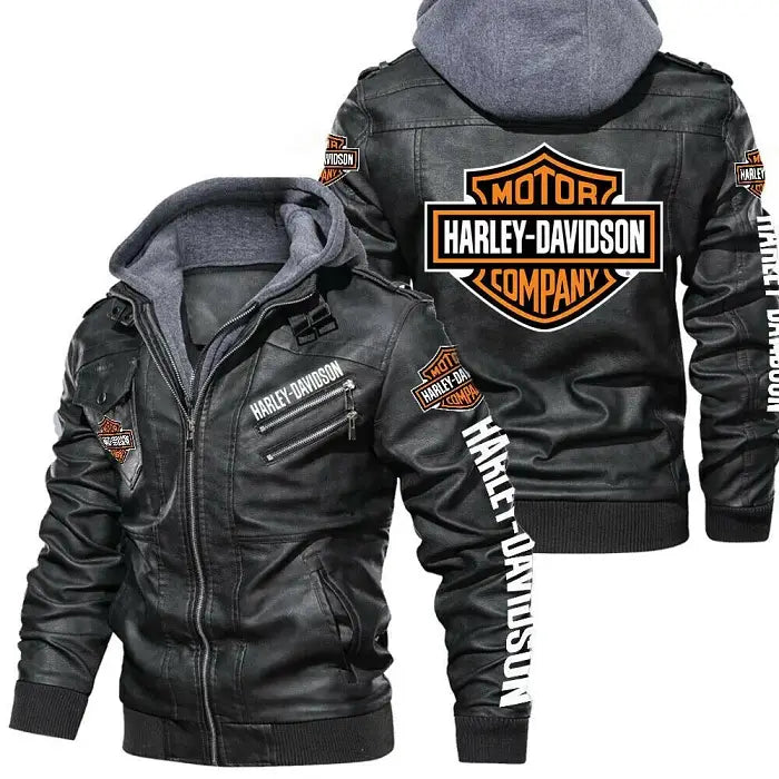 Men's Harley-Davidson Hooded Biker Jacket – Front View