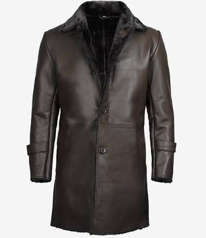 Men's Davis Brown Shearling Leather Jacket – Alternate View