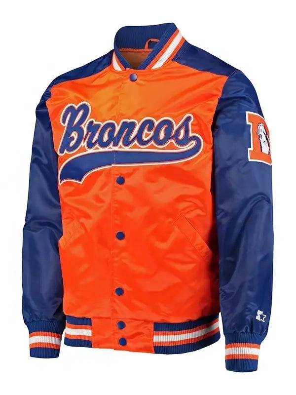 Denver Broncos Orange Satin Varsity Jacket