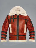 Men's Drew B6 Aviator Sheepskin Leather Bomber Jacket