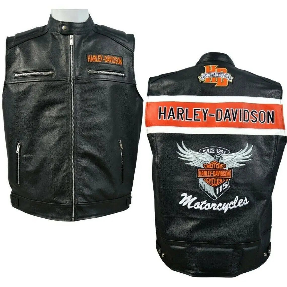 Men's Harley-Davidson Legendary Black Leather Biker Vest