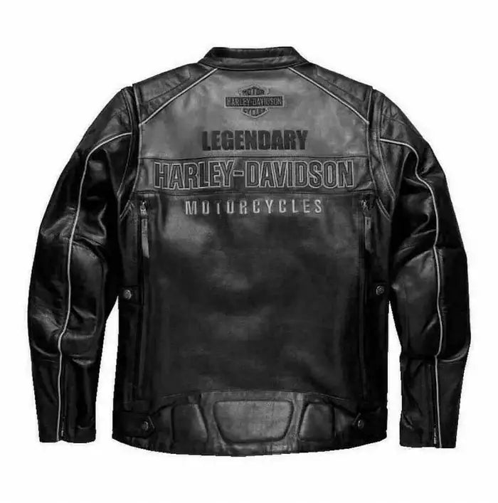Men's Harley-Davidson Votary Black Leather Jacket – Back View