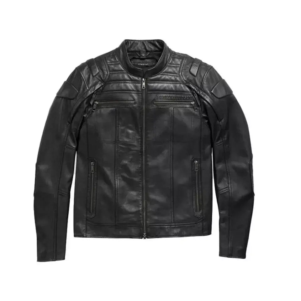 Harley-Davidson Reflective Skull Auroral Leather Jacket – Front View