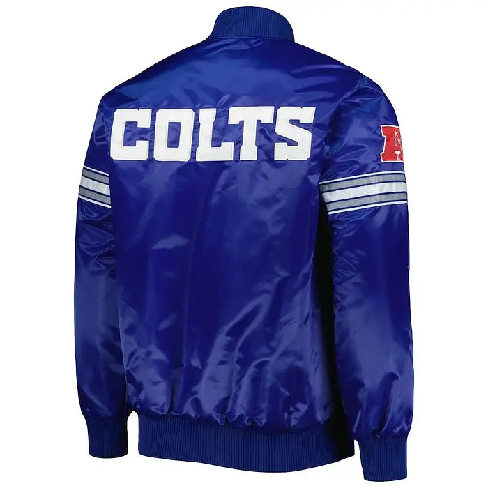 Men's Indianapolis Colts Royal Blue Starter Pick and Roll Jacket – Back View
